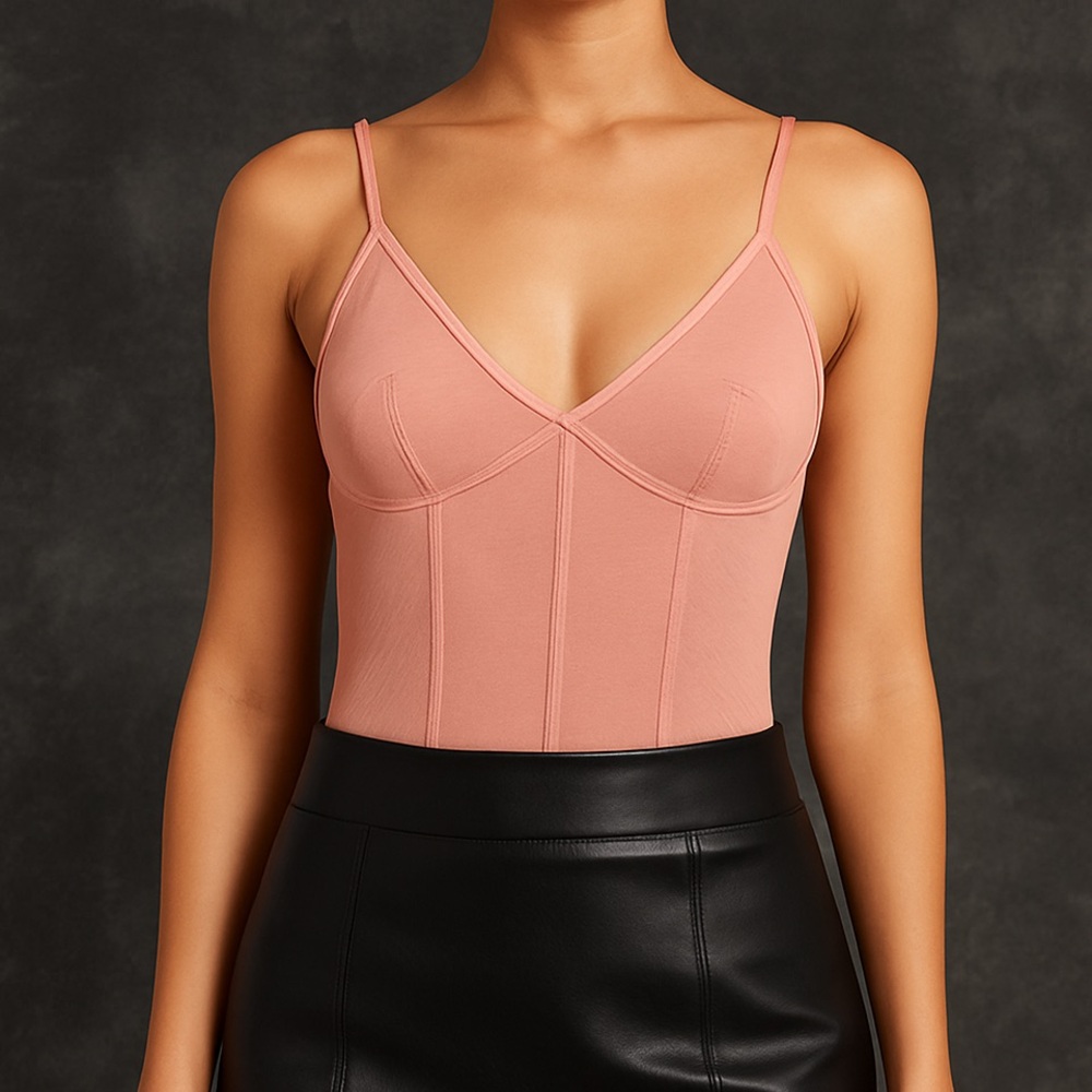 Forever 21 Blush Pink Sheer Mesh Bodysuit Size S | Night Out Clubwear